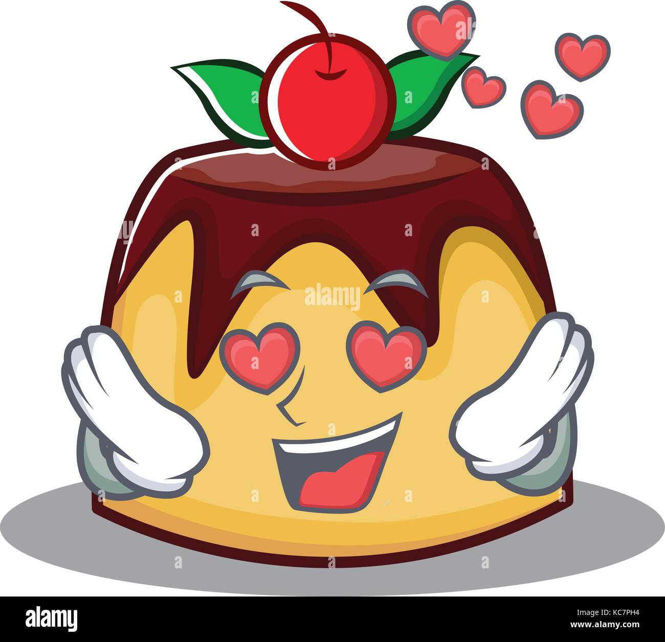 In Love Pudding Character Cartoon Style Stock Vector Image And Art Alamy 6476