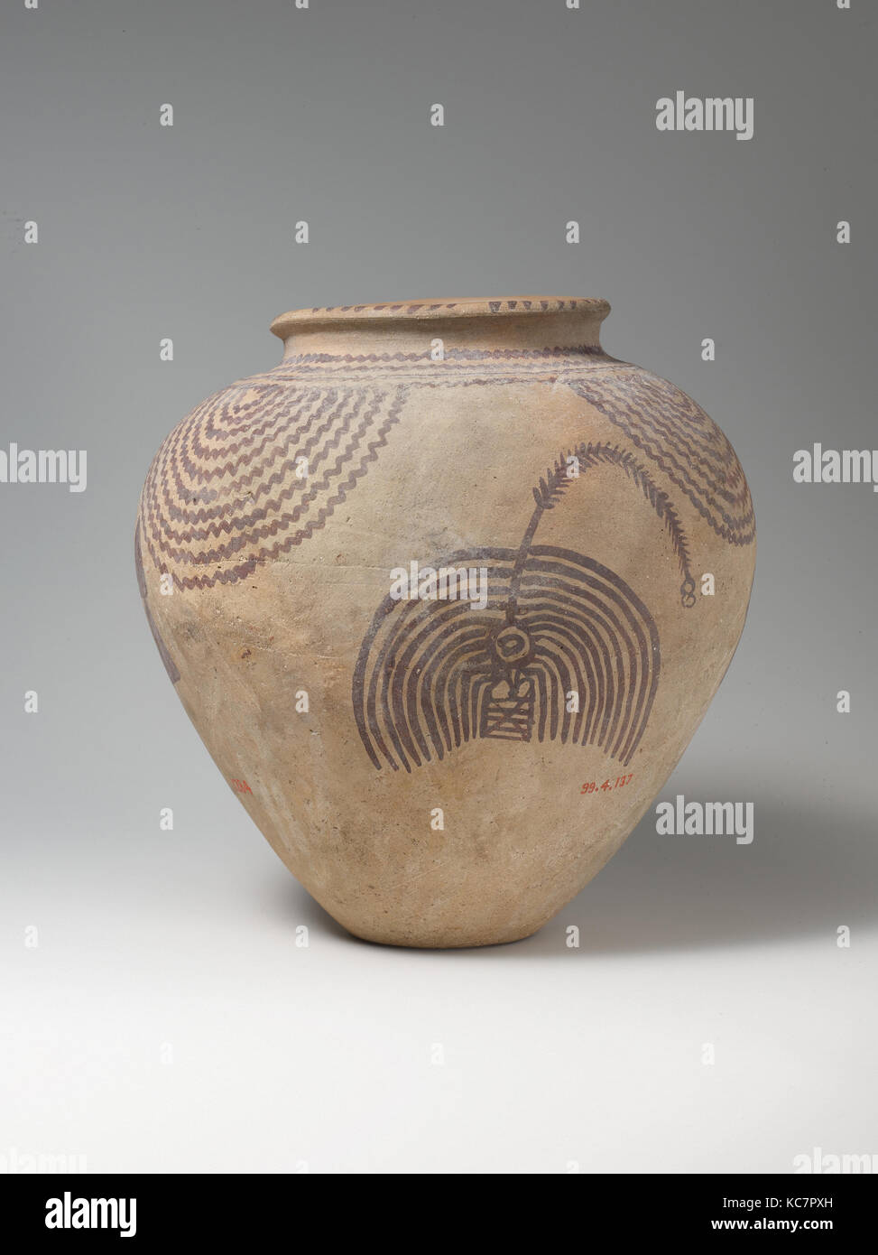 Jar with Motifs of Plants and Water, ca. 3450–3300 B.C Stock Photo