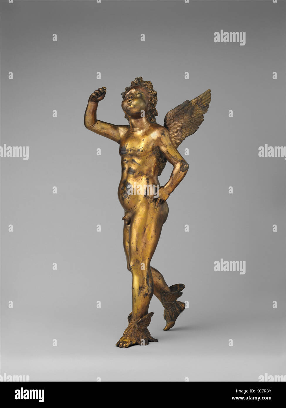 Sprite, ca. 1432, Italian, Florence, Gilt bronze, Overall (confirmed): 24 1/4 × 8 1/8 × 11 3/4 in., 30 lb. (61.6 × 20.6 × 29.8 Stock Photo