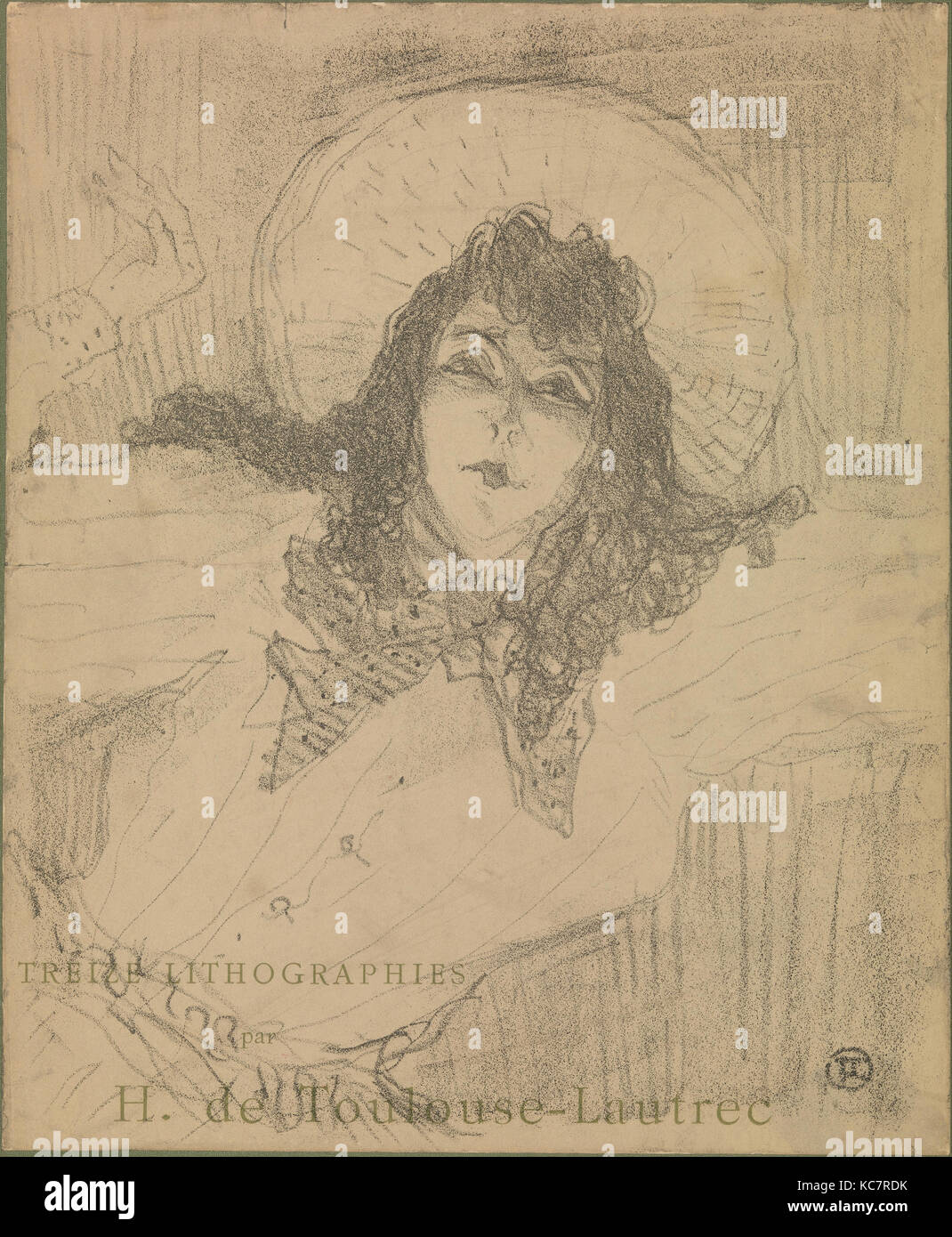 May Belfort, 1898, Crayon lithograph on china paper, pasted onto green