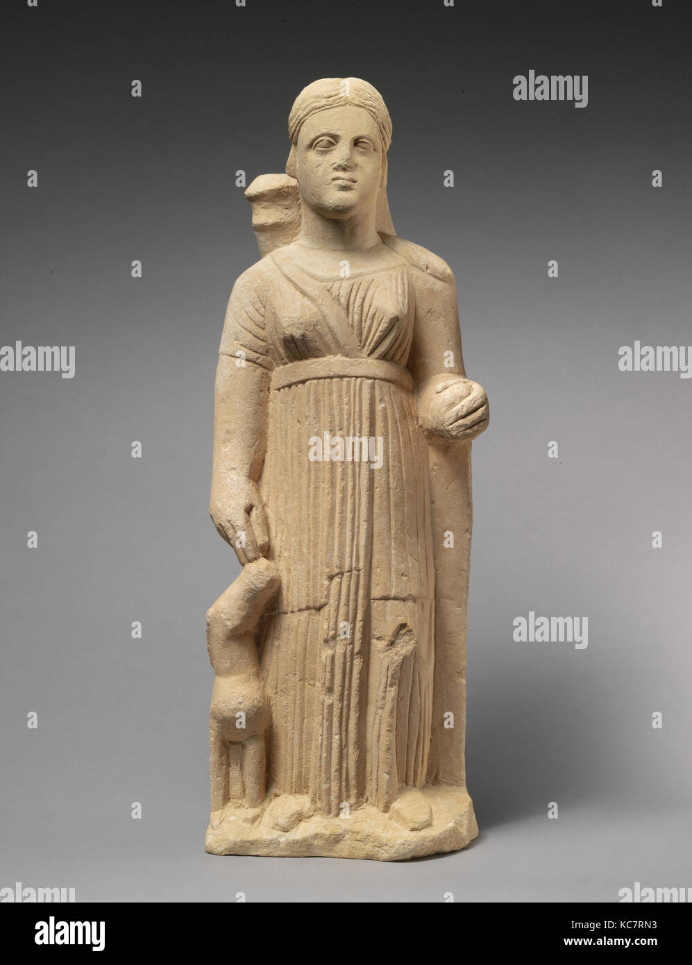 Limestone statue of the goddess Artemis, 3rd century B.C Stock Photo