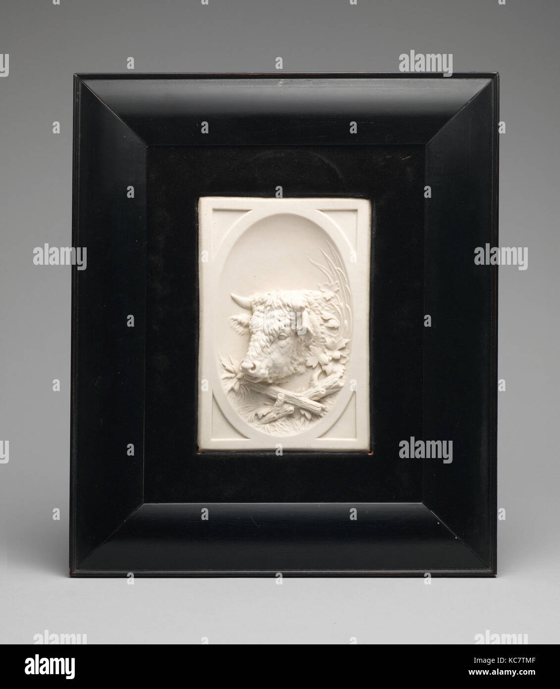 Plaque, ca. 1885–86, Made in Baltimore, Maryland, United States, American, Parian porcelain, 9 x 6 in. (22.9 x 15.2 cm), Ceramic Stock Photo