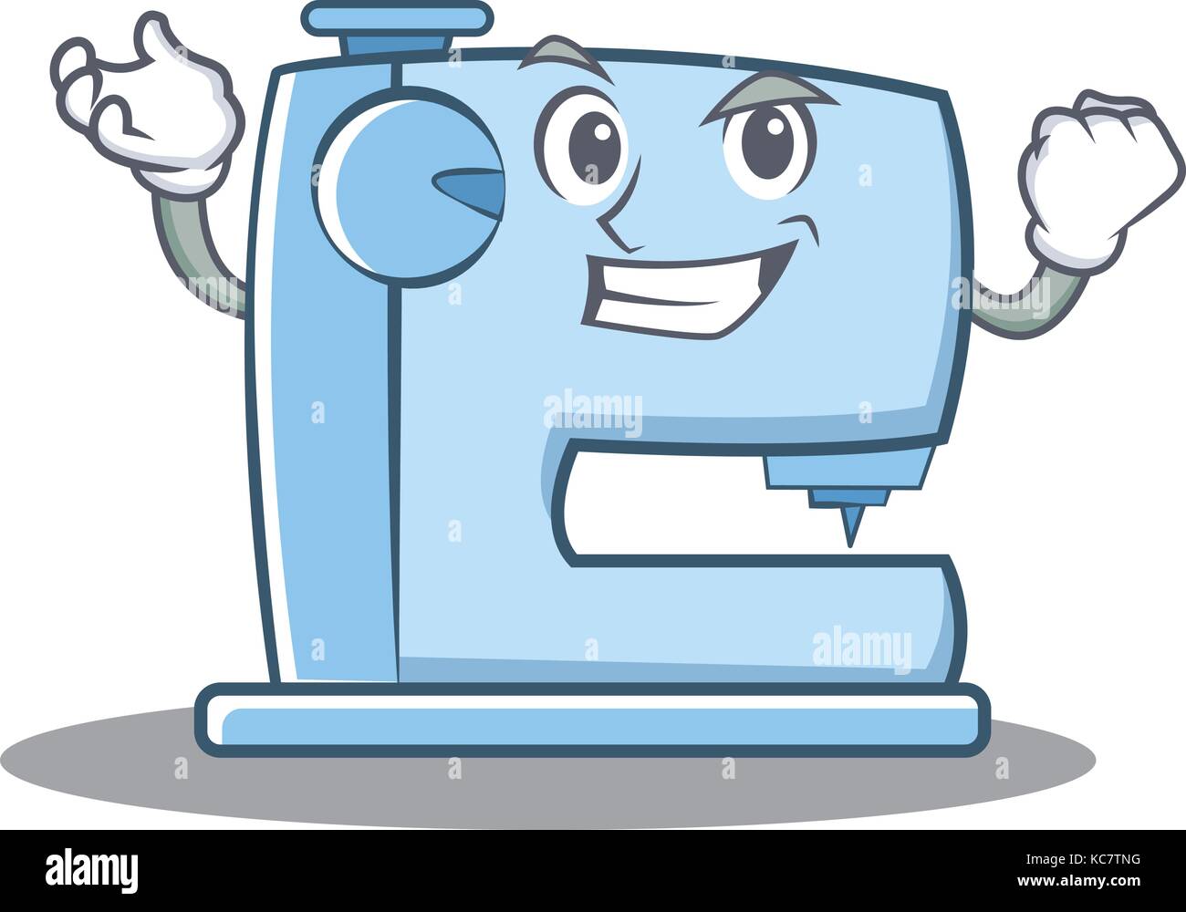 Successfull sewing machine emoticon character Stock Vector Image & Art
