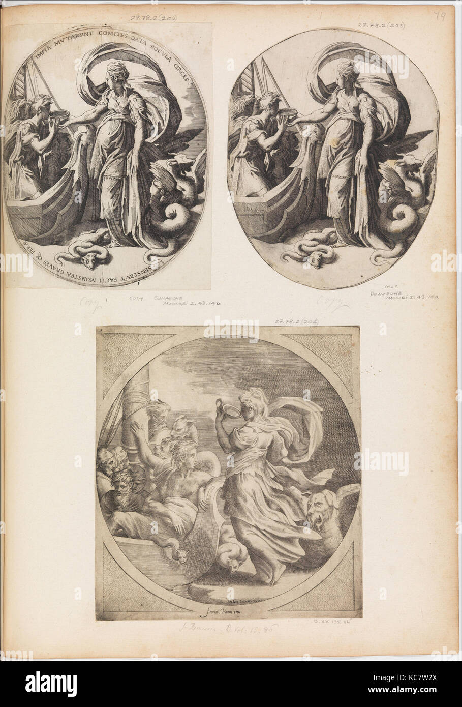 Circe and the Companions of Ulysses, Giulio Bonasone, mid-1540s Stock Photo
