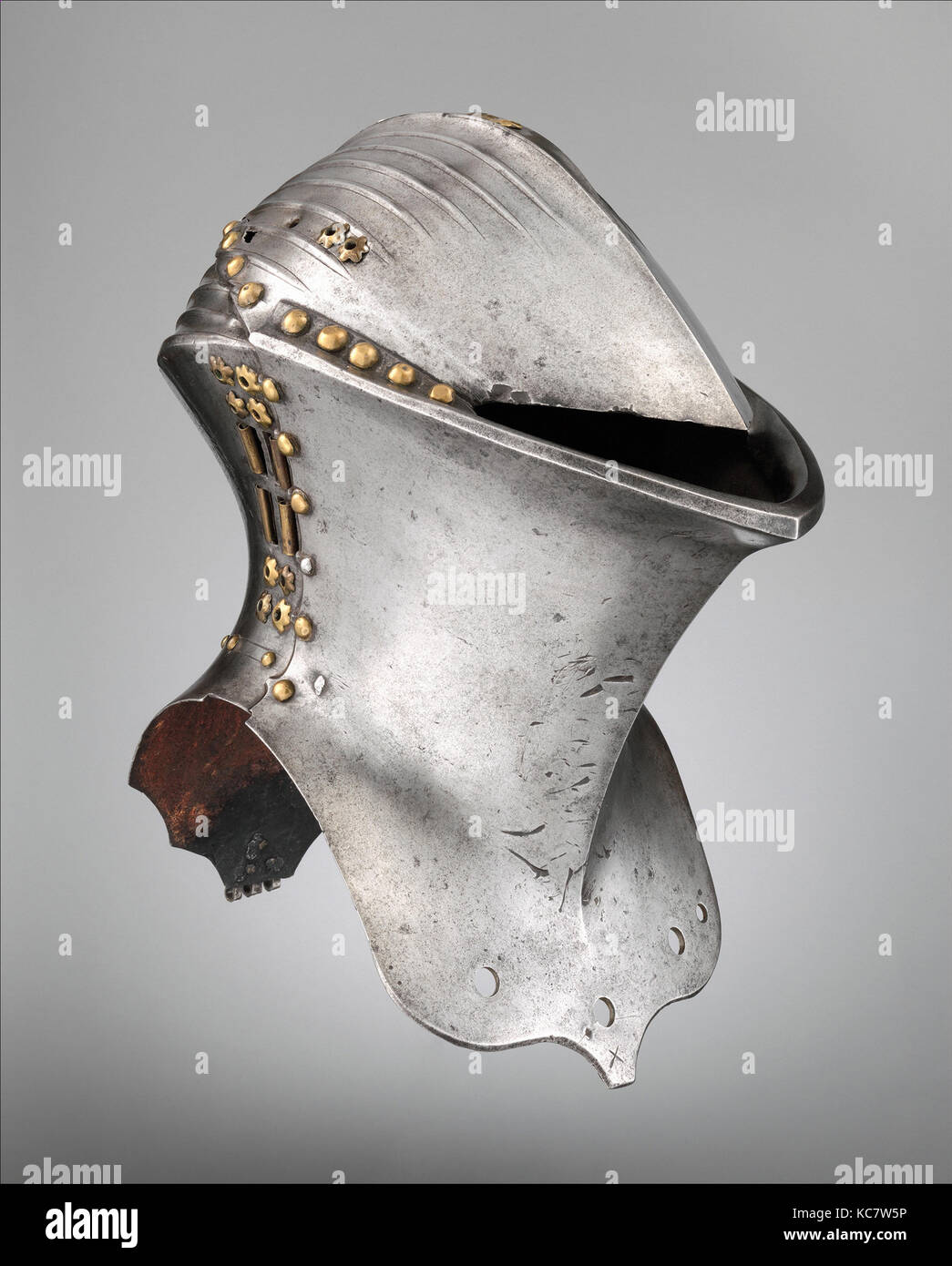 Helm for the Joust of Peace (Stechhelm), ca. 1500, probably Nuremberg, German, probably Nuremberg, Steel, copper alloy, H. 17 3 Stock Photo
