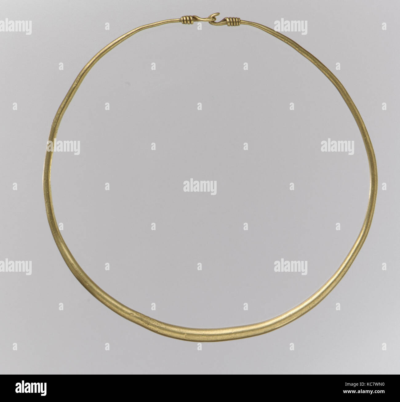 Gold Neck Ring, 5th century, East Germanic, Gold, Overall: 5 13/16 x 1/4 in. (14.7 x 0.6 cm), Metalwork-Gold, Among the Germanic Stock Photo