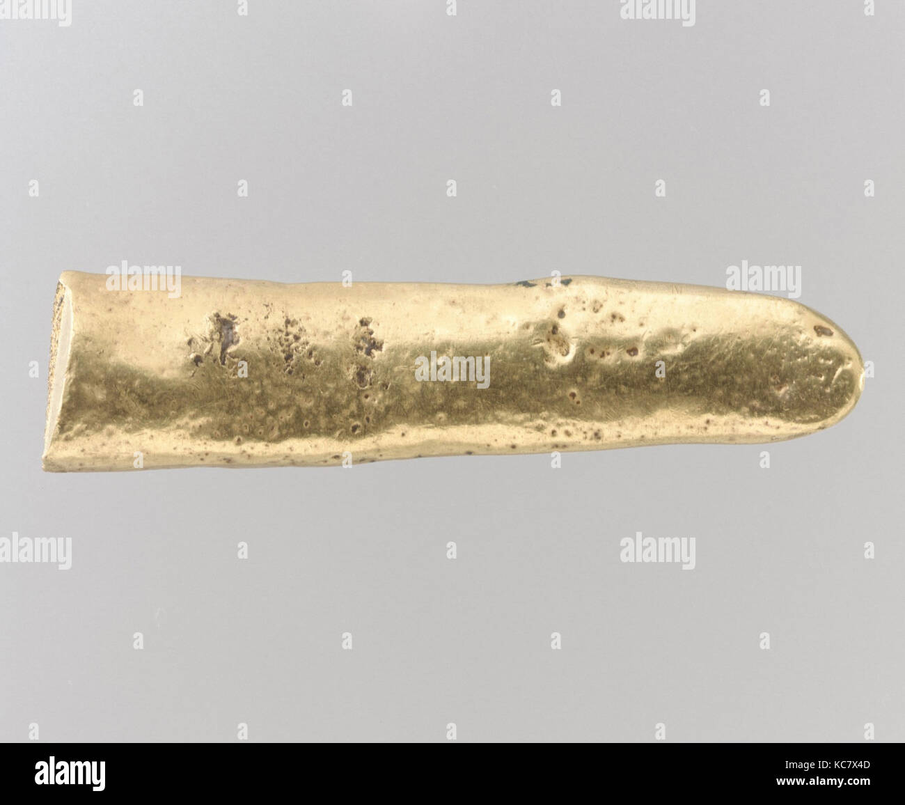 Fragment of a Gold Ingot, 700s, Avar, Gold, 2 11/16 × 11/16 × 3/8 in., 3.73 Troy Ounces (6.9 × 1.7 × 0.9 cm, 116g), Metalwork Stock Photo
