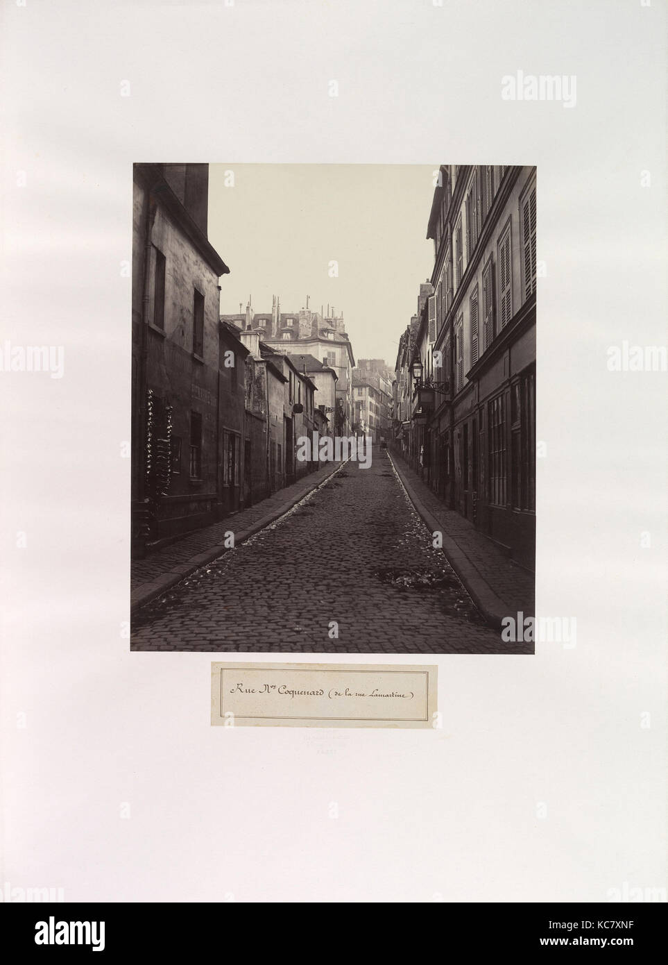 Rue Neuve-Coquenard (from the Rue Lamartine), Charles Marville, 1870s Stock Photo