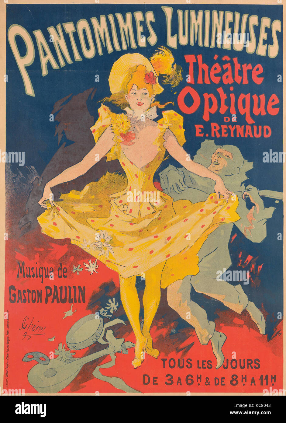 Drawings and Prints, Poster, Musée Grévin, Pantomimes Lumineuses, Théâtre optique de E. Reynaud, musique de Gaston Paulin Stock Photo