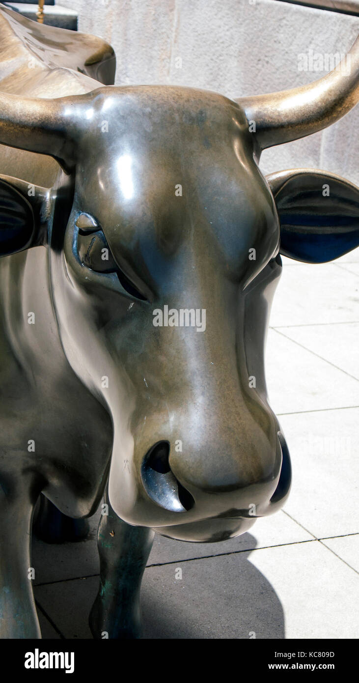 Cow sculpture Cows on Parade exhibit downtown Chicago USA Stock Photo
