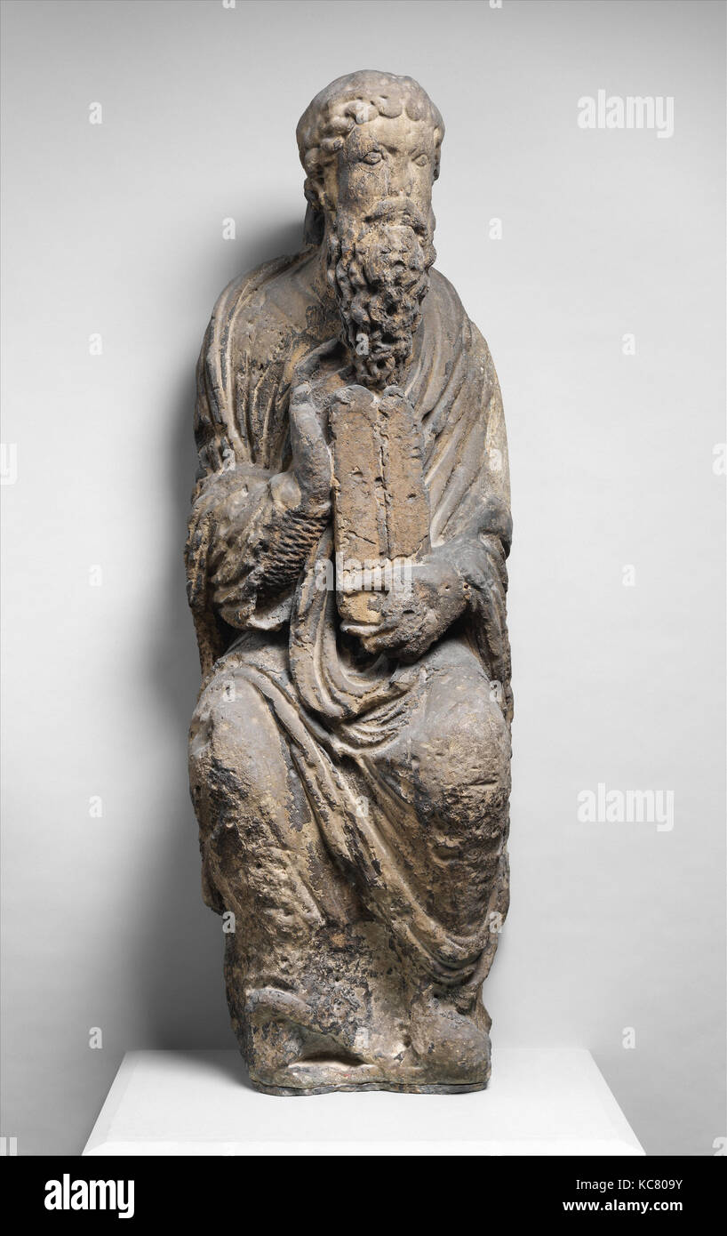 Sculpture of Moses with Tablets of the Law, ca. 1170 Stock Photo