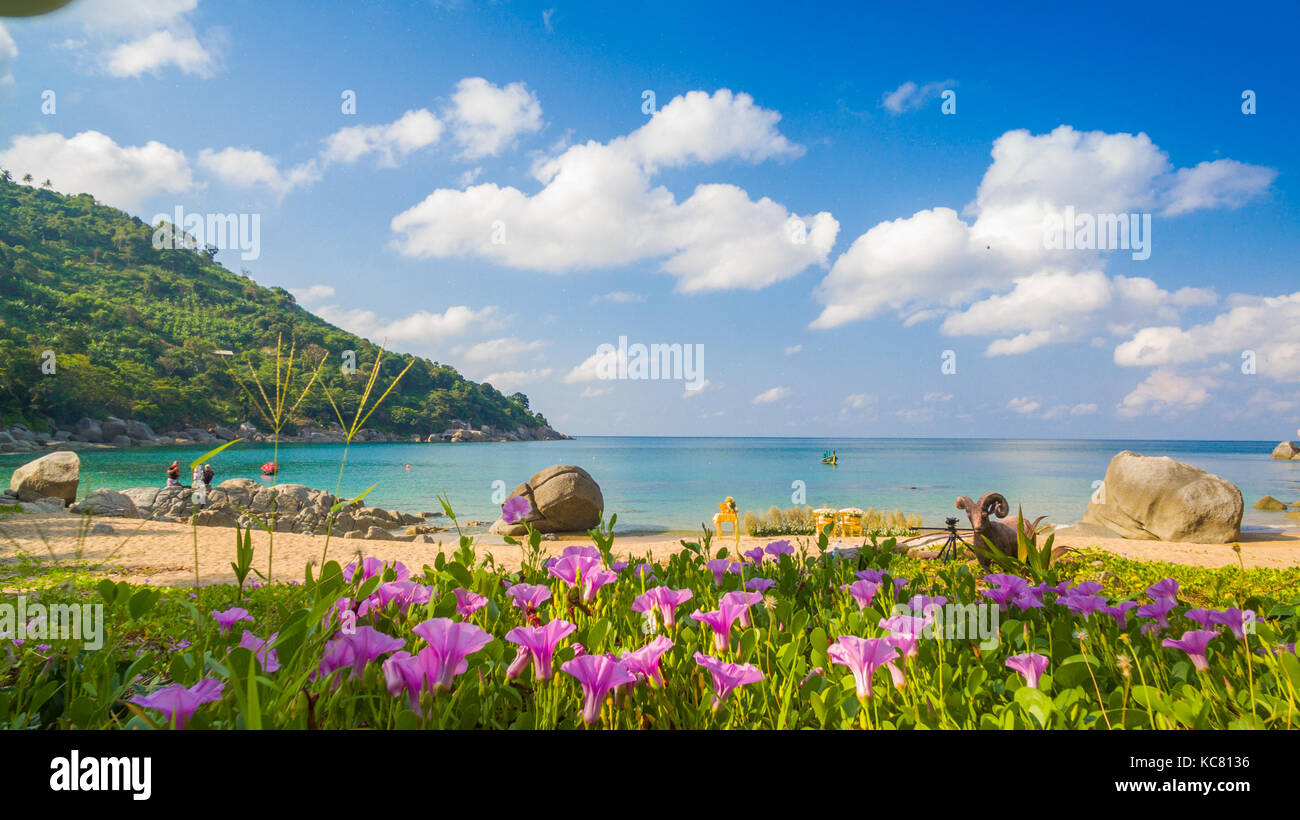Nui beach or the hidden paradise beach can reach by only boat in rainy
