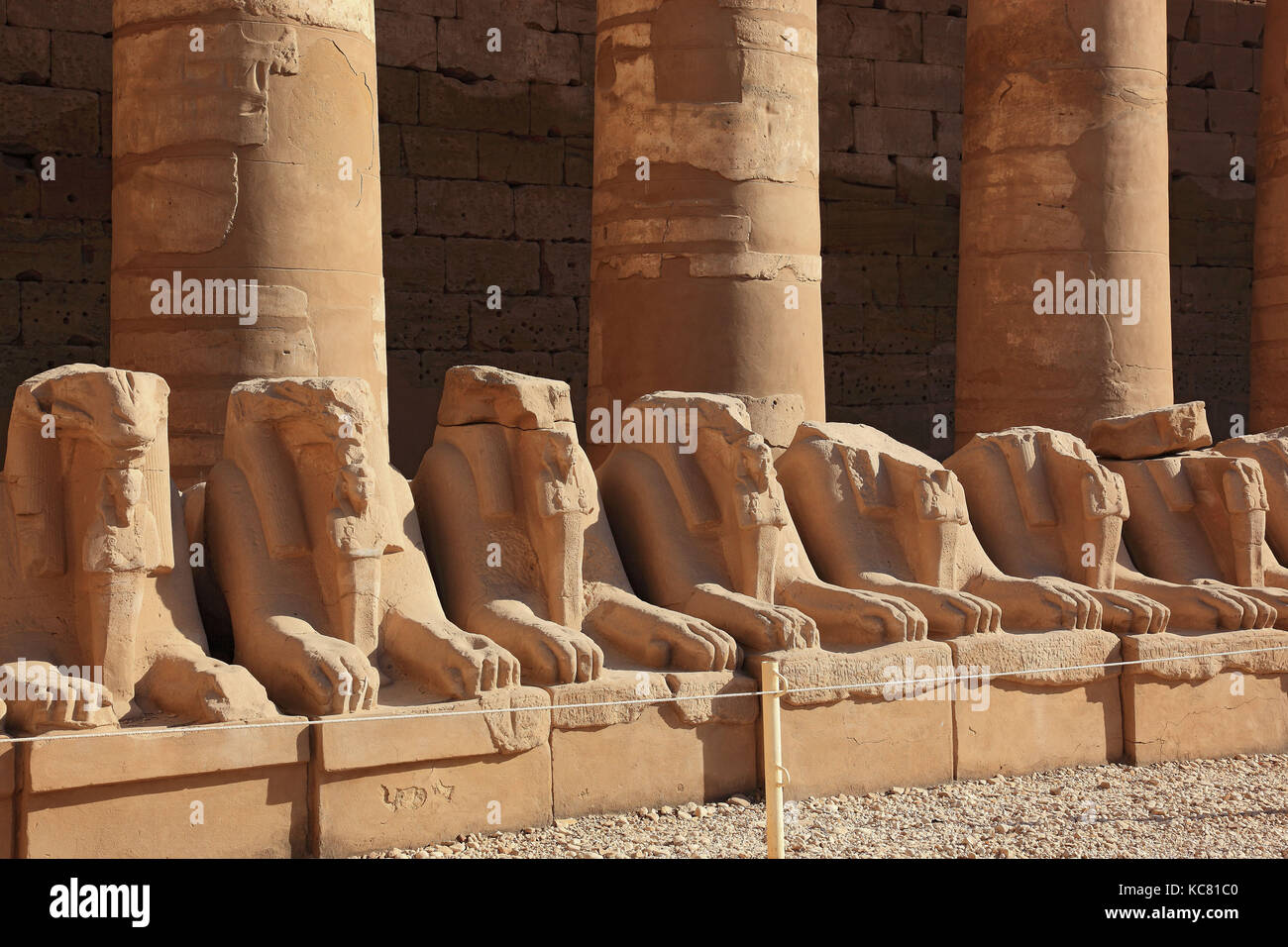 Luxor, Karnak-Tempel, Saeulen des Amun-Re-Tempel in Karnak,Oberaegypten, UNESCO World-heritage Stock Photo
