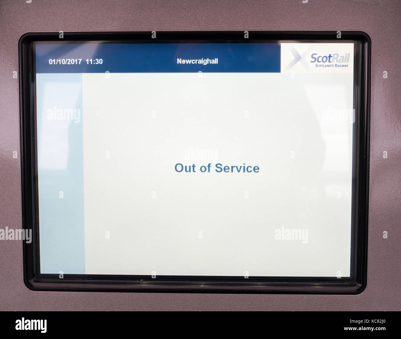 Scotrail ticket vending machine Out of Service, Newcraighall, Scotland, UK Stock Photo