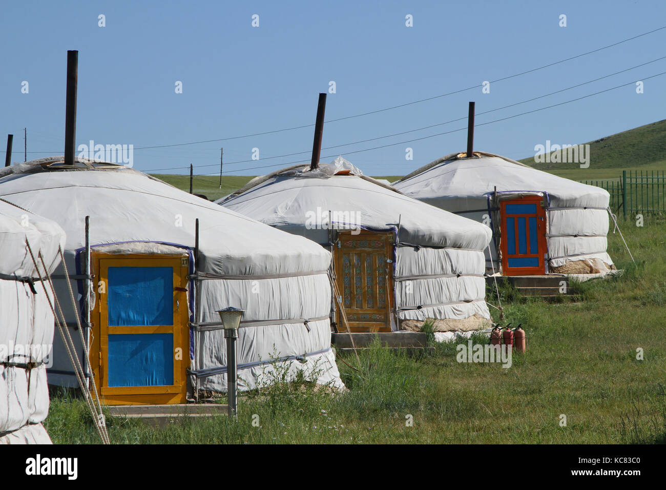 Three traditional mongol yurts Stock Photo - Alamy
