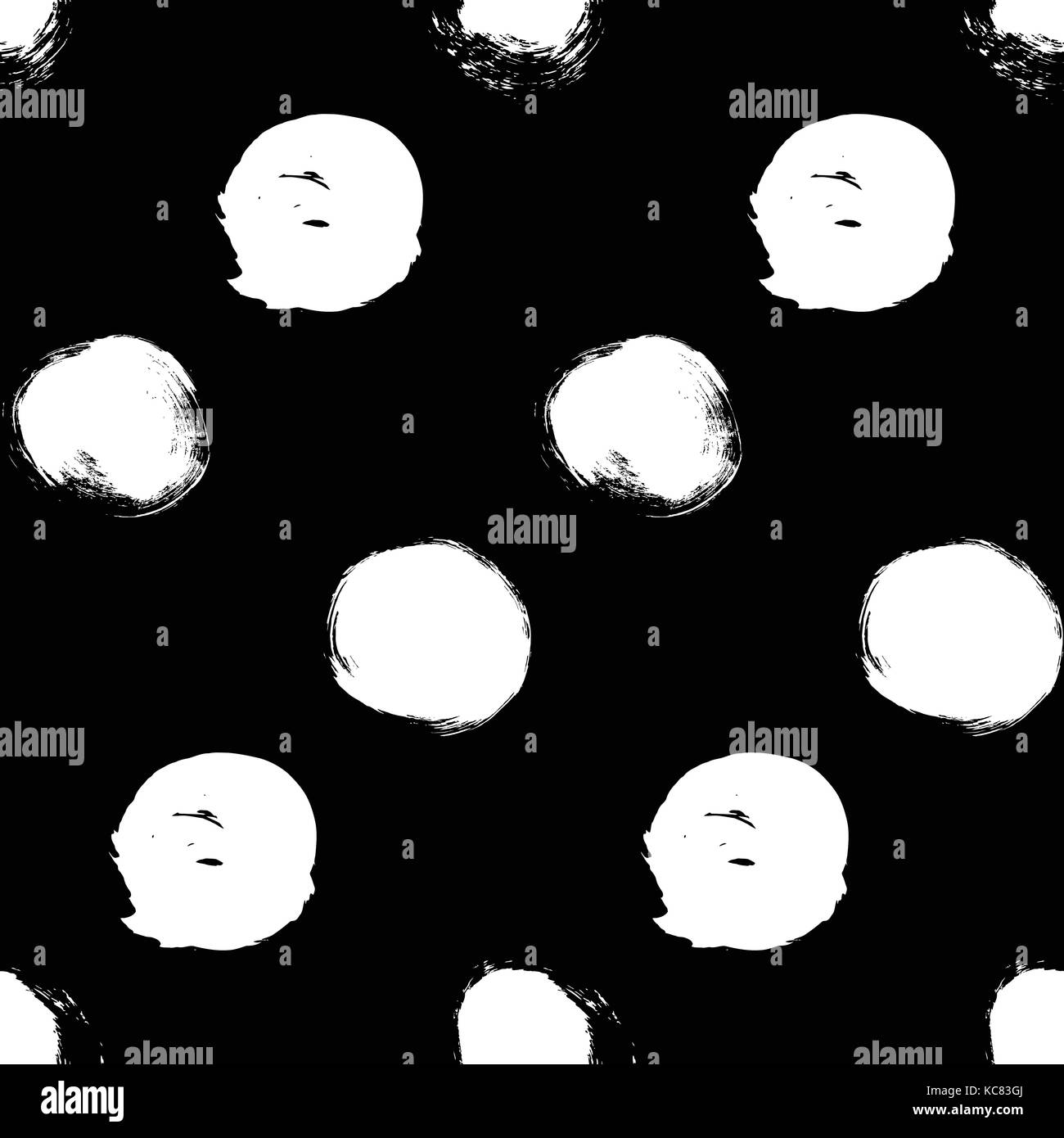 Seamless black and white pattern with abstract circles Stock Vector ...