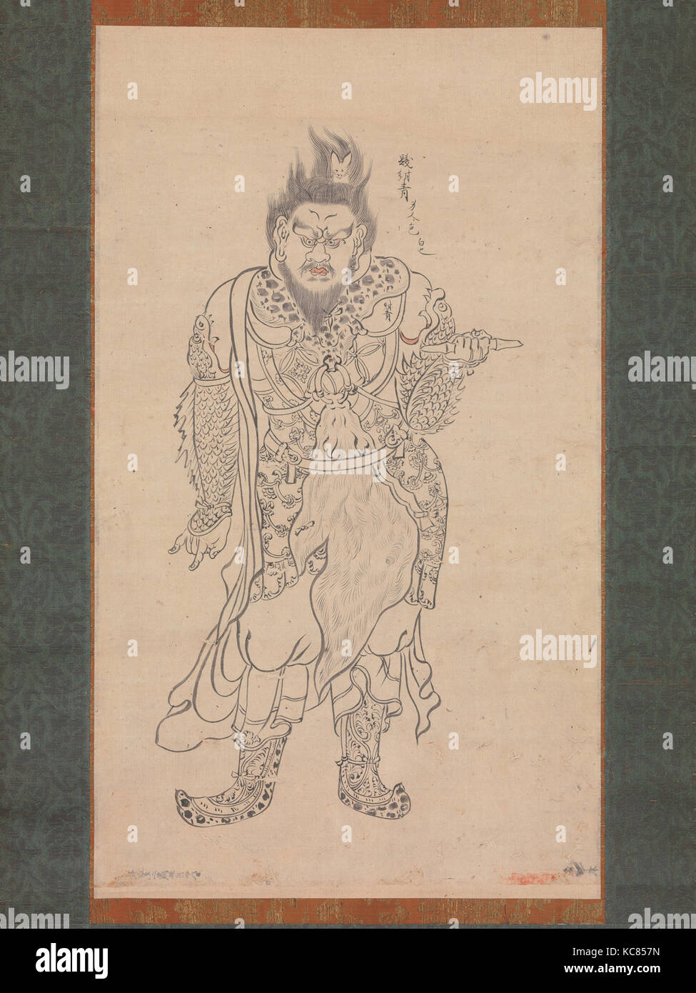 Anchira-taisho Jochi, 安底羅大将図像(付.裏書), Heian period (794–1185), 1164, Japan, Pair of hanging scrolls; ink on paper, Image (a): 21 Stock Photo