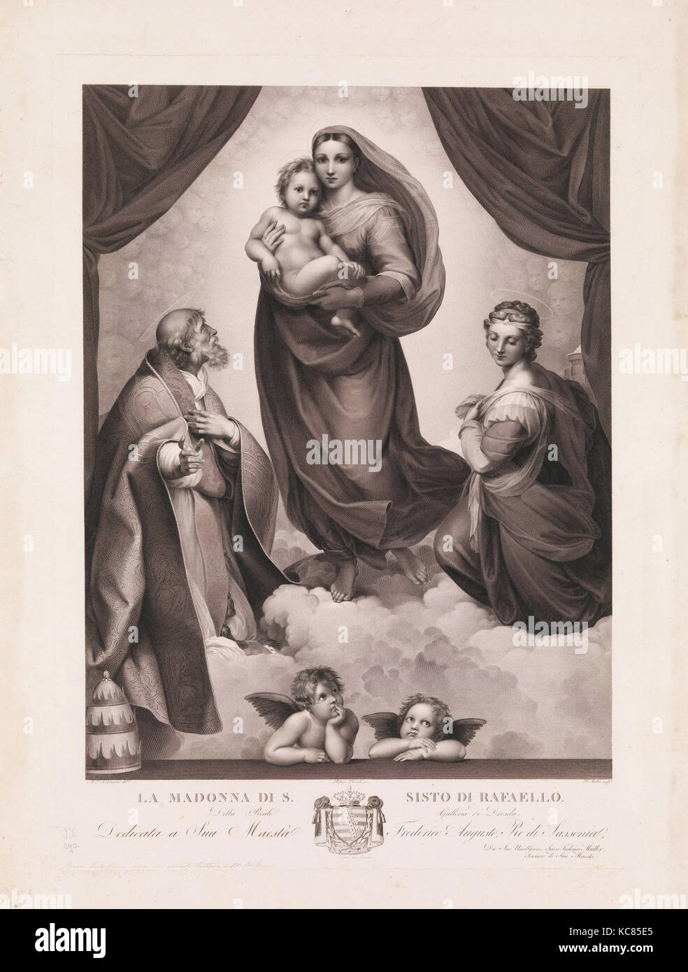 The Sistine Madonna, Johann Friedrich Wilhelm Müller, n.d Stock Photo