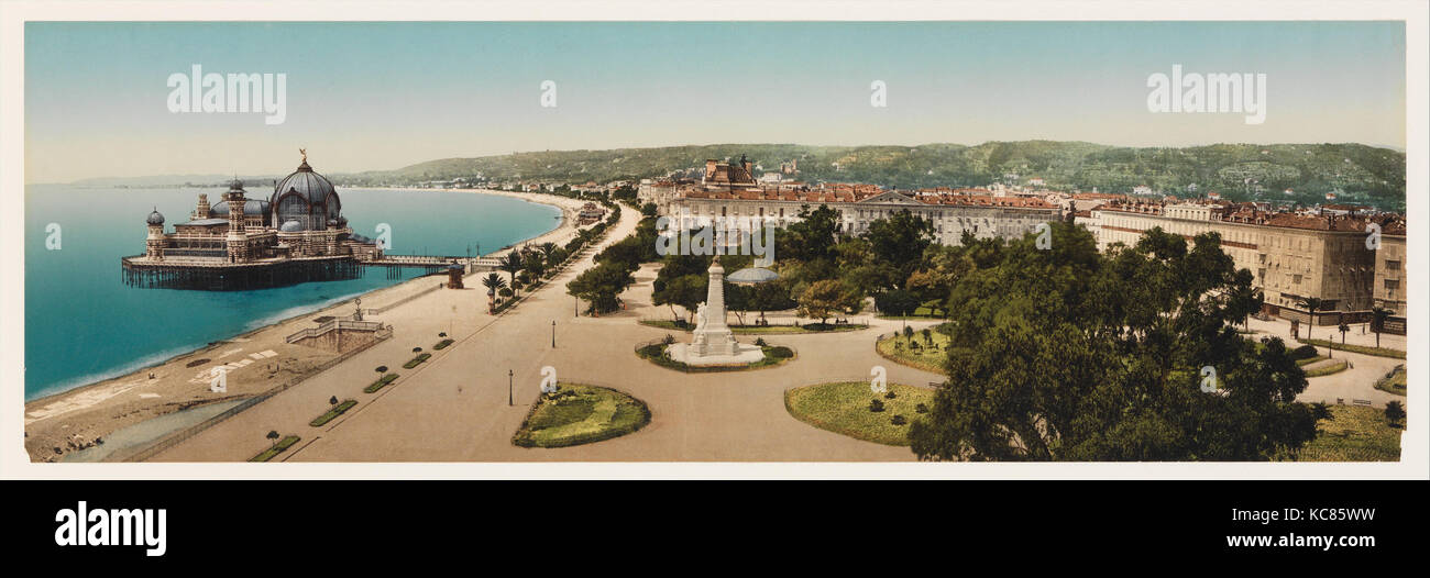 View of Nice, ca. 1880, Photochrom, Image: 7 1/4 × 22 3/4 in. (18.4 × 57.8 cm), Unknown (French Stock Photo