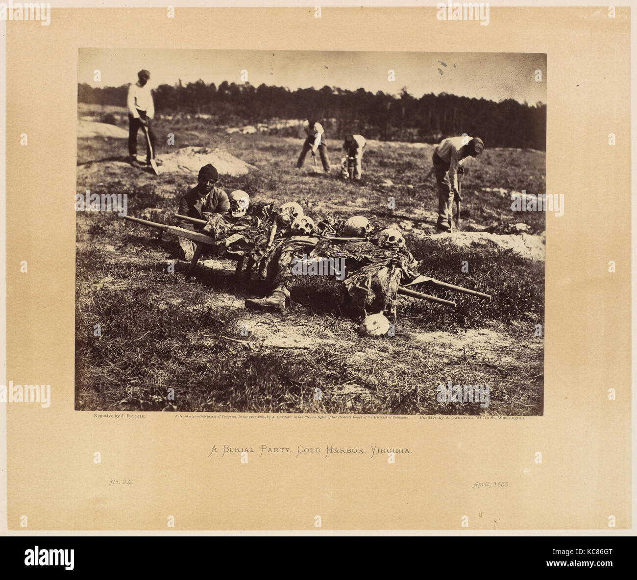 A Burial Party, Cold Harbor, Virginia., John Reekie, April 1865 Stock Photo