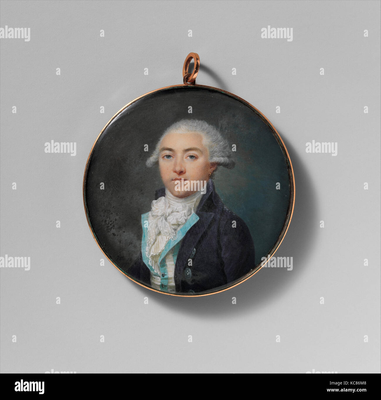 A Man with the Initials JD, 1790, Ivory, Diameter 2 1/2 in. (62 mm), Miniatures, Villers (French, active ca. 1781–93 Stock Photo