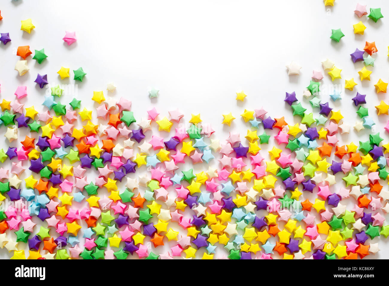 Colorful folded paper star or origami lucky star to use as frame Stock ...