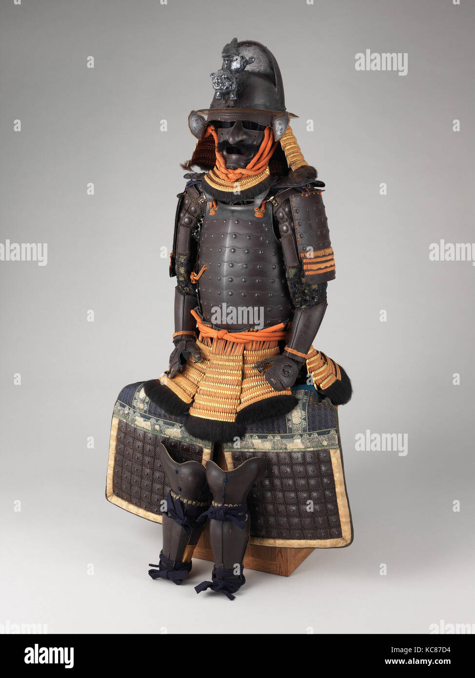 Armor (Gusoku), 18th century, Japanese, Iron, lacquer, silk, gilt copper, as mounted: H. 57 3/4 in. (146.7 cm); W. 31 in. (78.7 Stock Photo