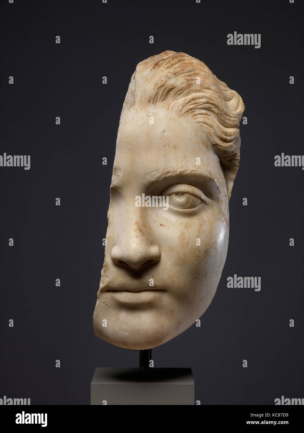 Fragmentary marble head of a girl, ca. A.D. 138–161 Stock Photo