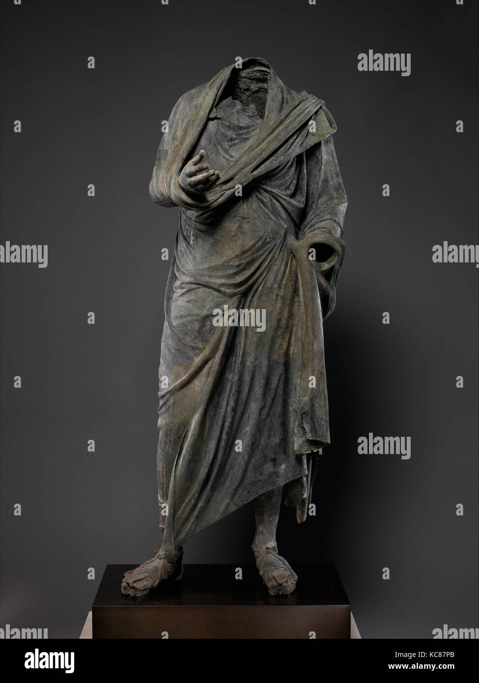 Bronze statue of a man, ca. mid-2nd-1st century B.C Stock Photo