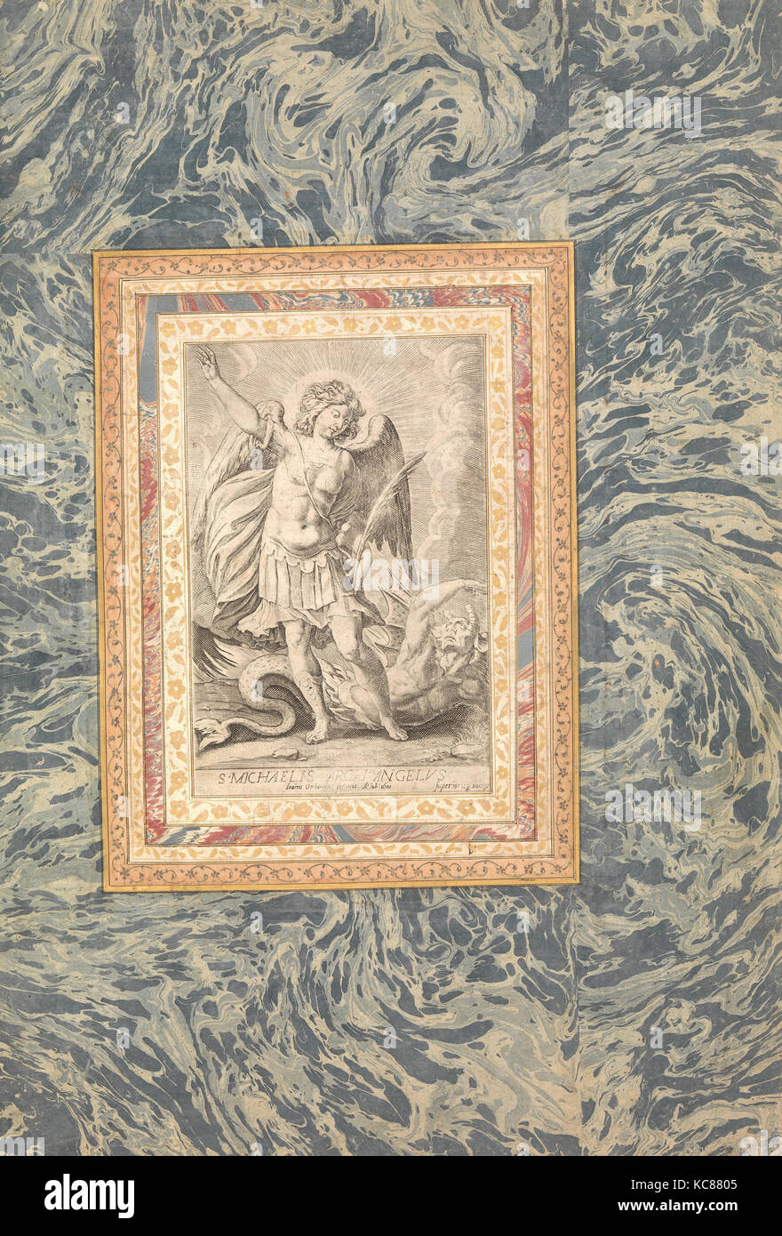 'St. Michael, the Archangel', Folio from the Bellini Album, ca. 1600 Stock Photo
