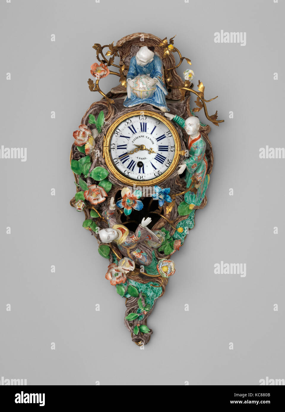 Wall clock (cartel), Clockmaker: Étienne LeNoir, ca. 1735–40 Stock Photo