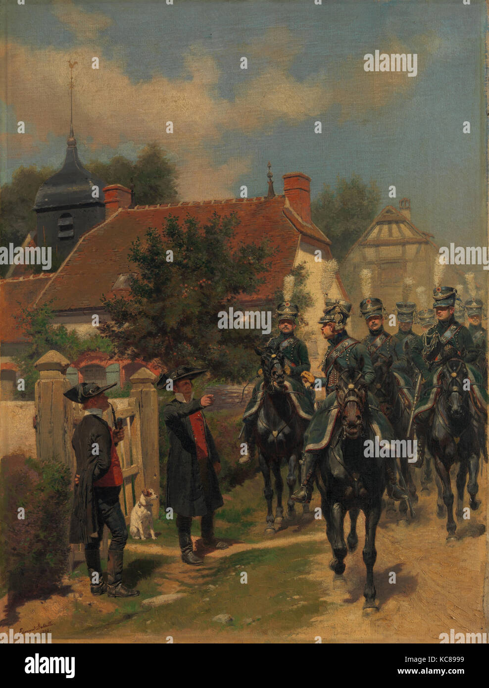 Gendarmes d'Ordonnance, 1894, Oil on canvas, 22 x 16 5/8 in. (55.9 x 42.2 cm), Paintings, Édouard Detaille (French, Paris 1848 Stock Photo