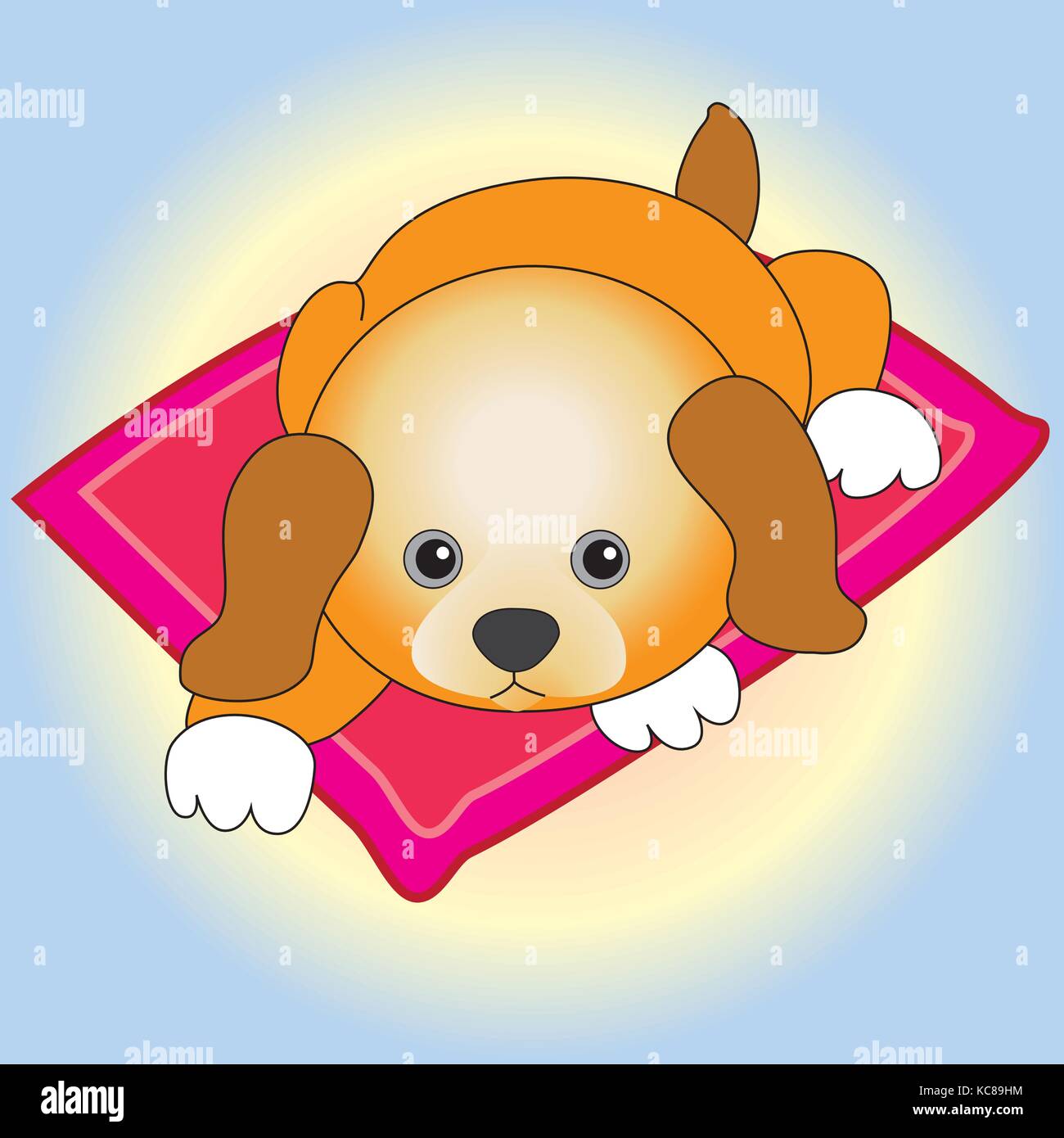 Puppy on rug Stock Vector Images Alamy