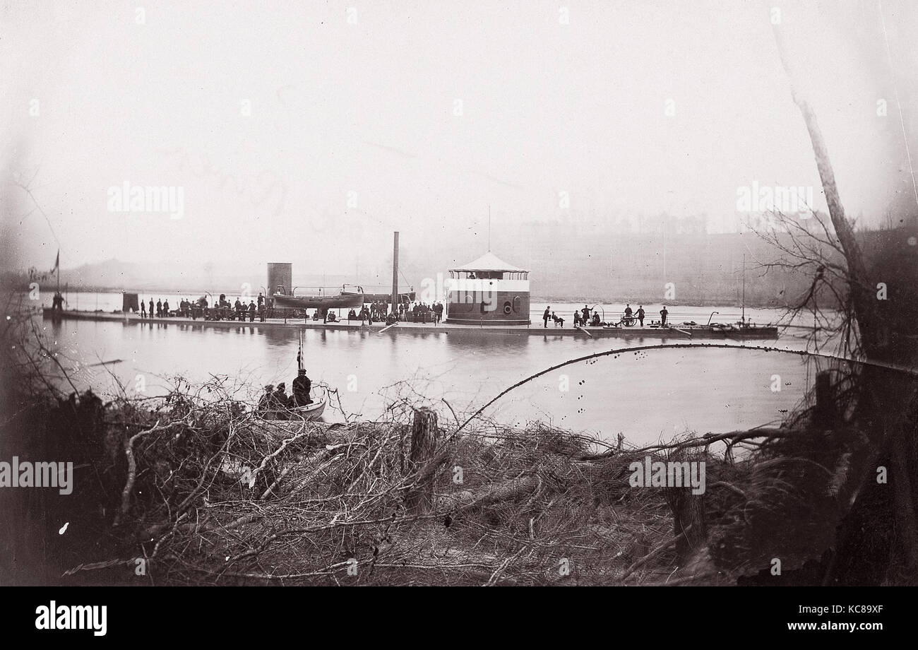 U.S. Monitor 'Mahopac' on the Appomattox River, 1864 Stock Photo