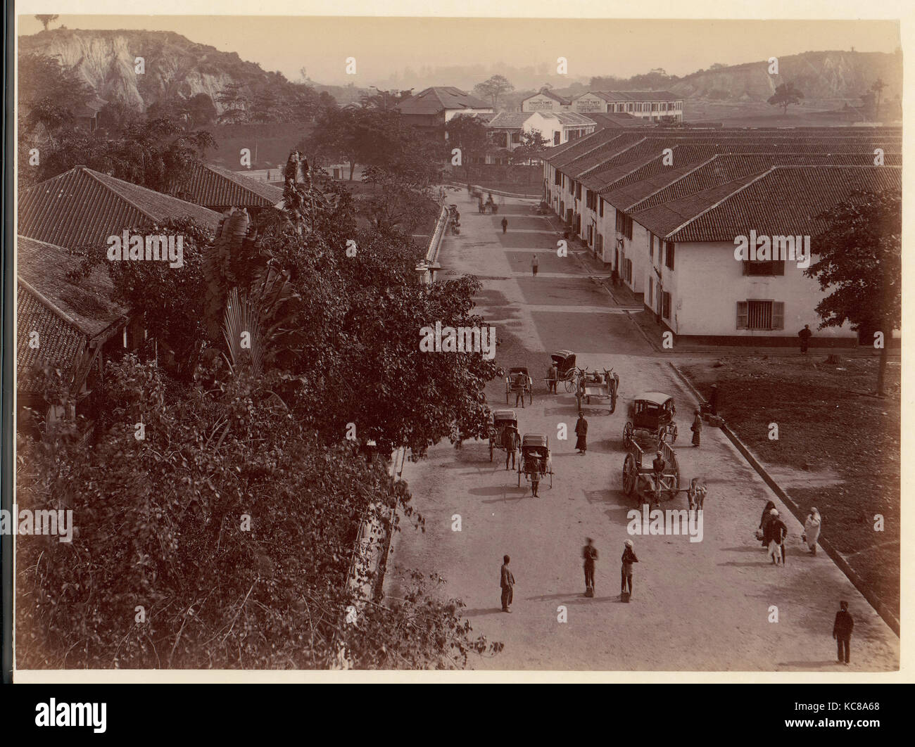 View of the Main Road, Singapore, Unknown, 1860s–70s Stock Photo