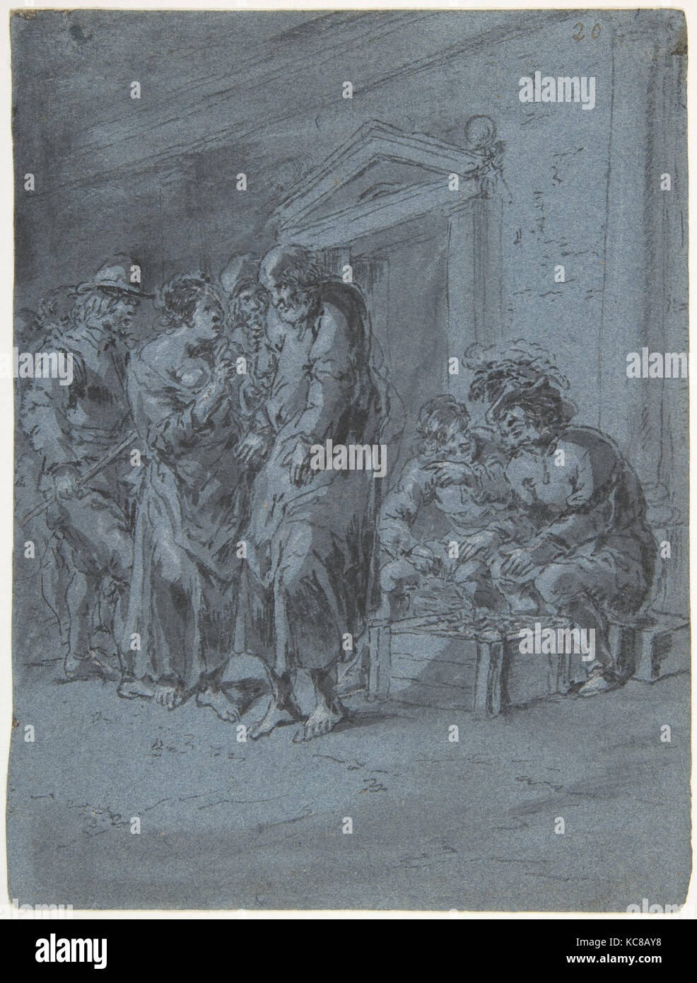 St. Peter Recognized by a Servant Girl, Leonaert Bramer, 1611–74 Stock Photo