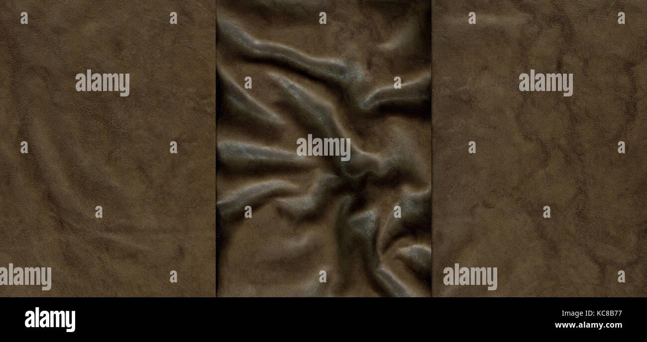 Set of brown leather textures for background Stock Photo