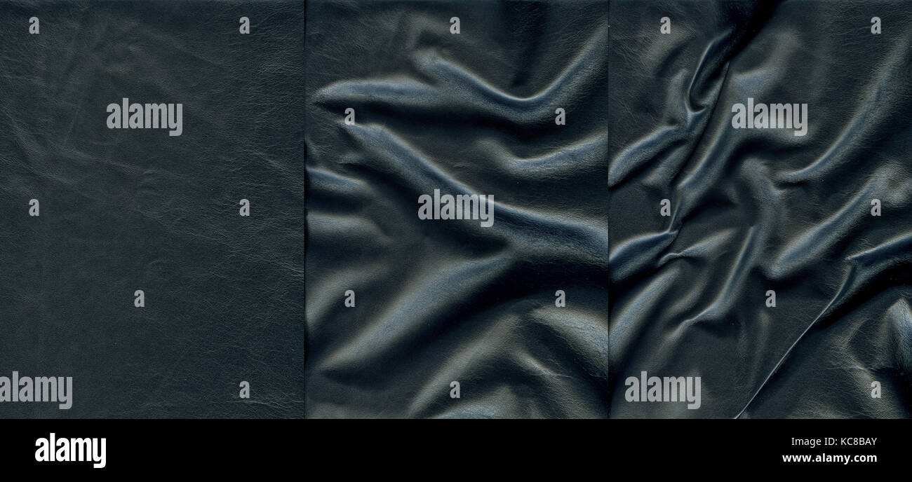 Set of dark leather textures  for background Stock Photo