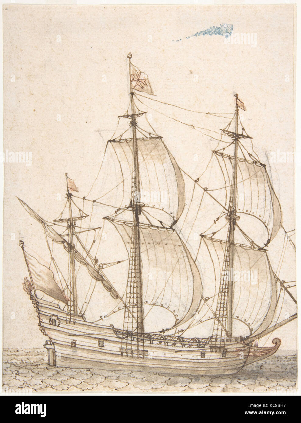 Old Ship Model, Willem van de Velde I, 17th century Stock Photo