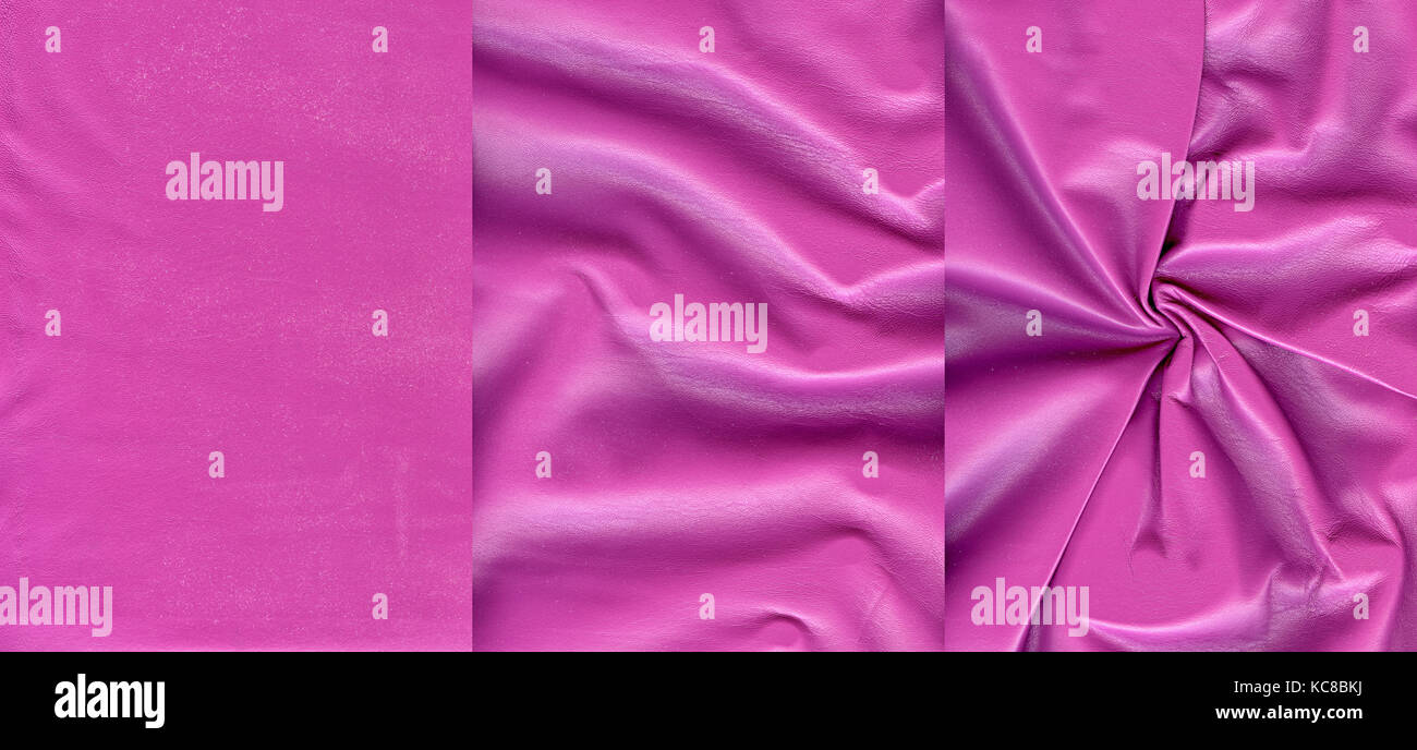 Set of pink leather textures  for background Stock Photo