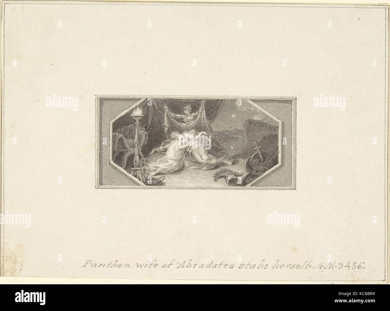 Panthea, Wife of Abradates, Stabs herself, Edward Francis Burney, 18th–19th century Stock Photo