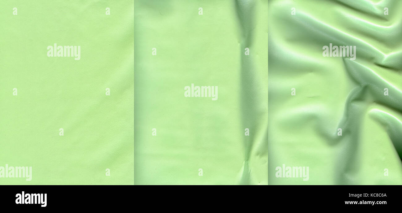 Set of light green leather textures  for background Stock Photo