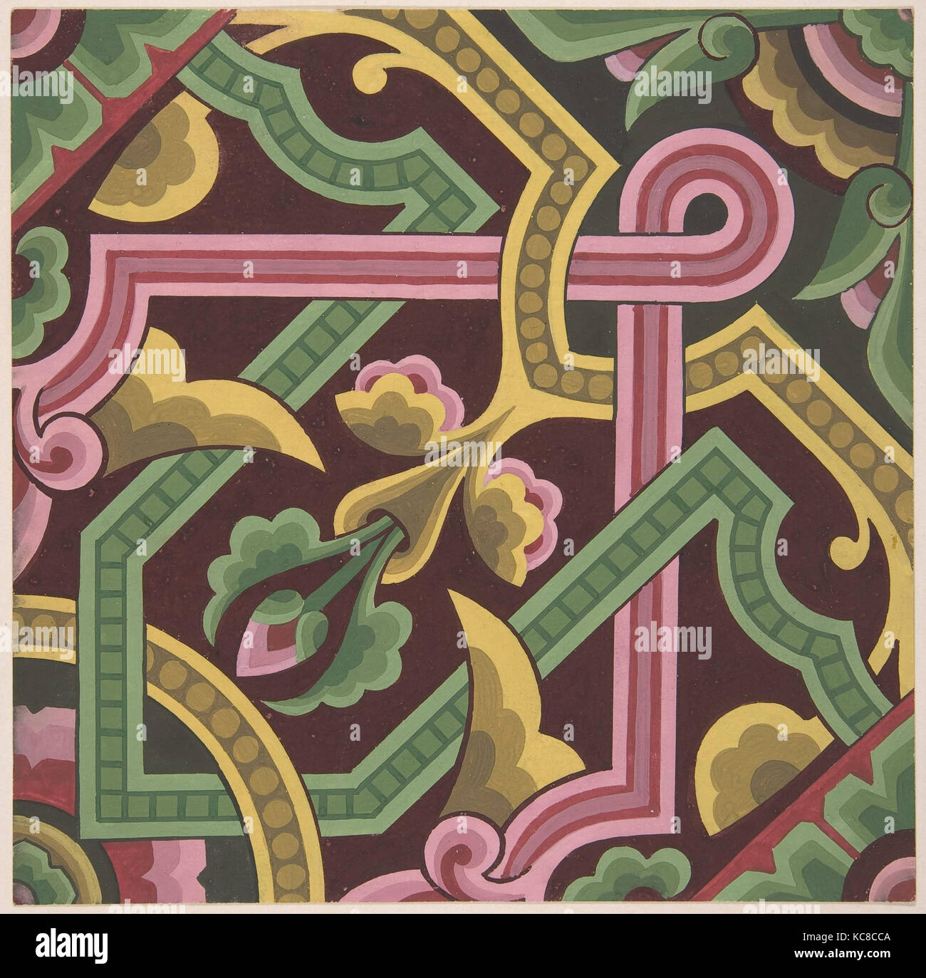 christopher dresser wallpaper design Decorative Symmetry Wallpaper - Warm Beige Tile Design