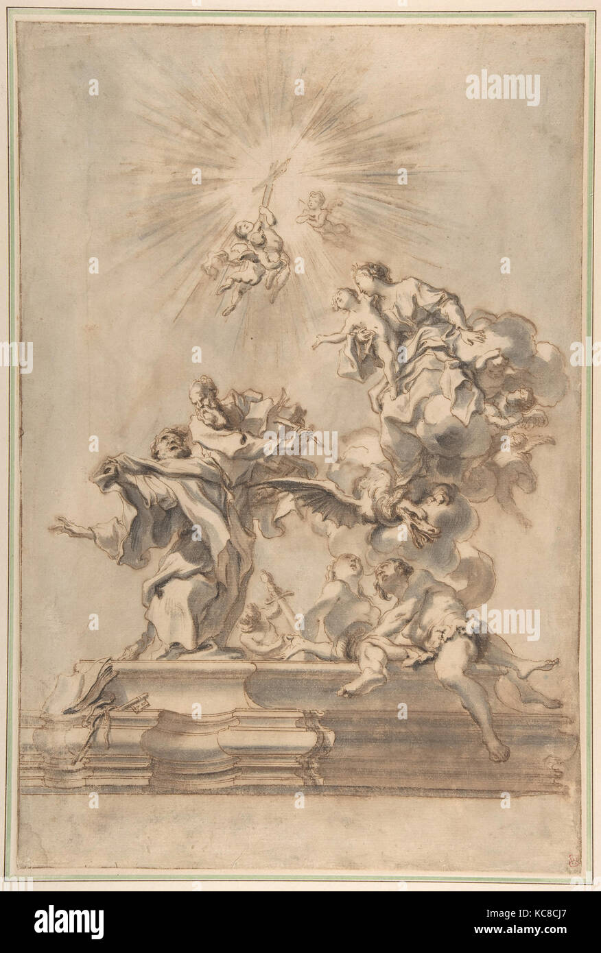 The Ascension of the Virgin, Gregorio de' Ferrari, 1647–1726 Stock Photo