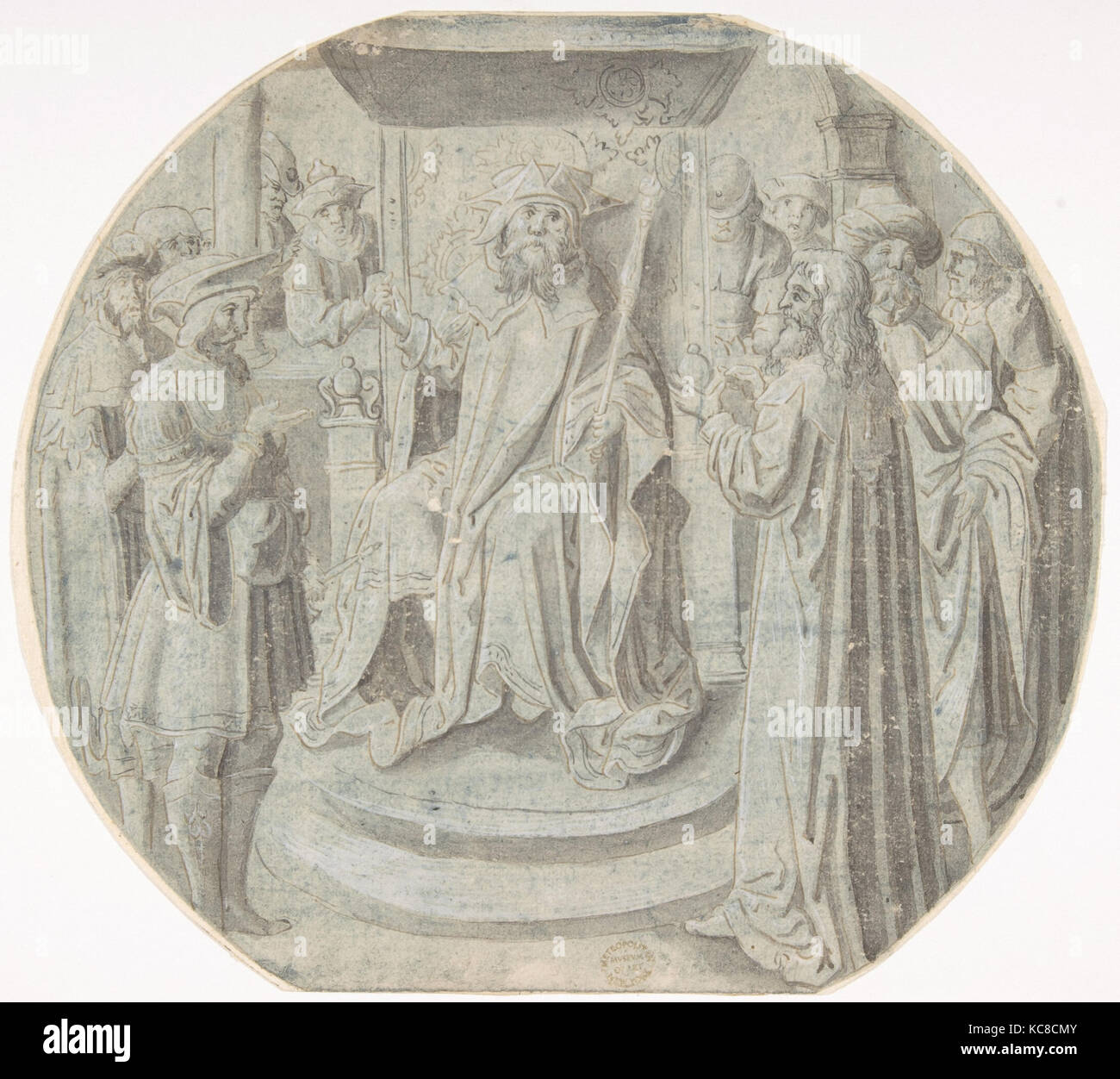 King Ahasuerus in Council, ? Circle of Pseudo-Aert Ortkens, 16th–mid 16th century Stock Photo