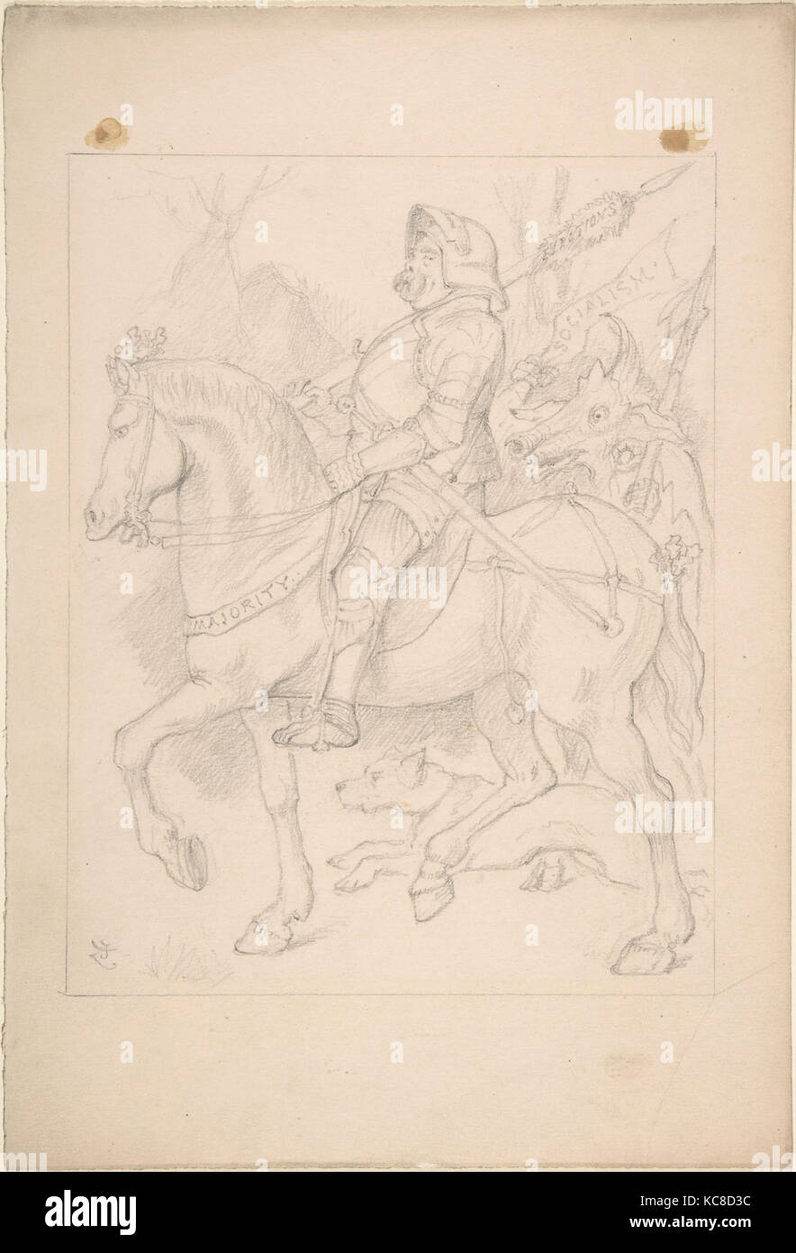 The Knight and His Companion, Sir John Tenniel, 1887 Stock Photo