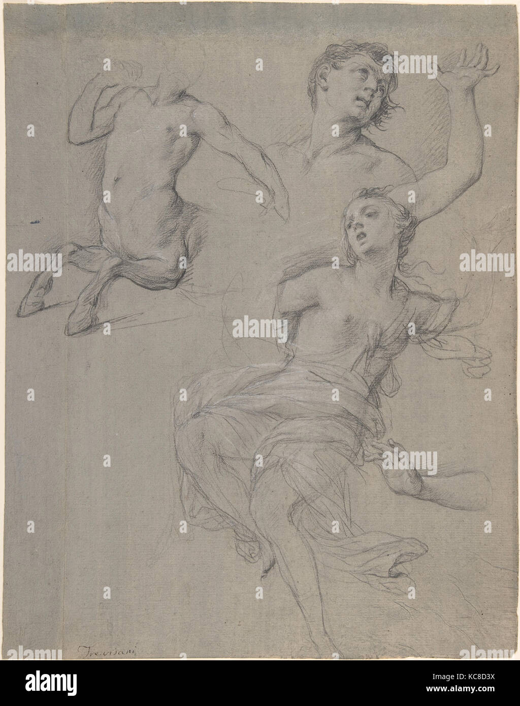 Studies for the Figure of a Centaur and a Nymph, Francesco Trevisani, 1708–17 Stock Photo