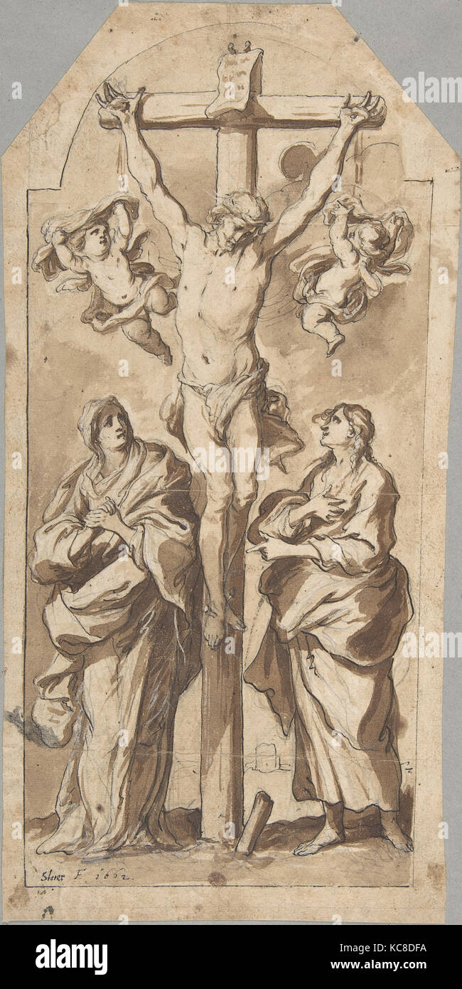 Christ on the Cross Between Mary and Saint John, Johann Christophorus ...
