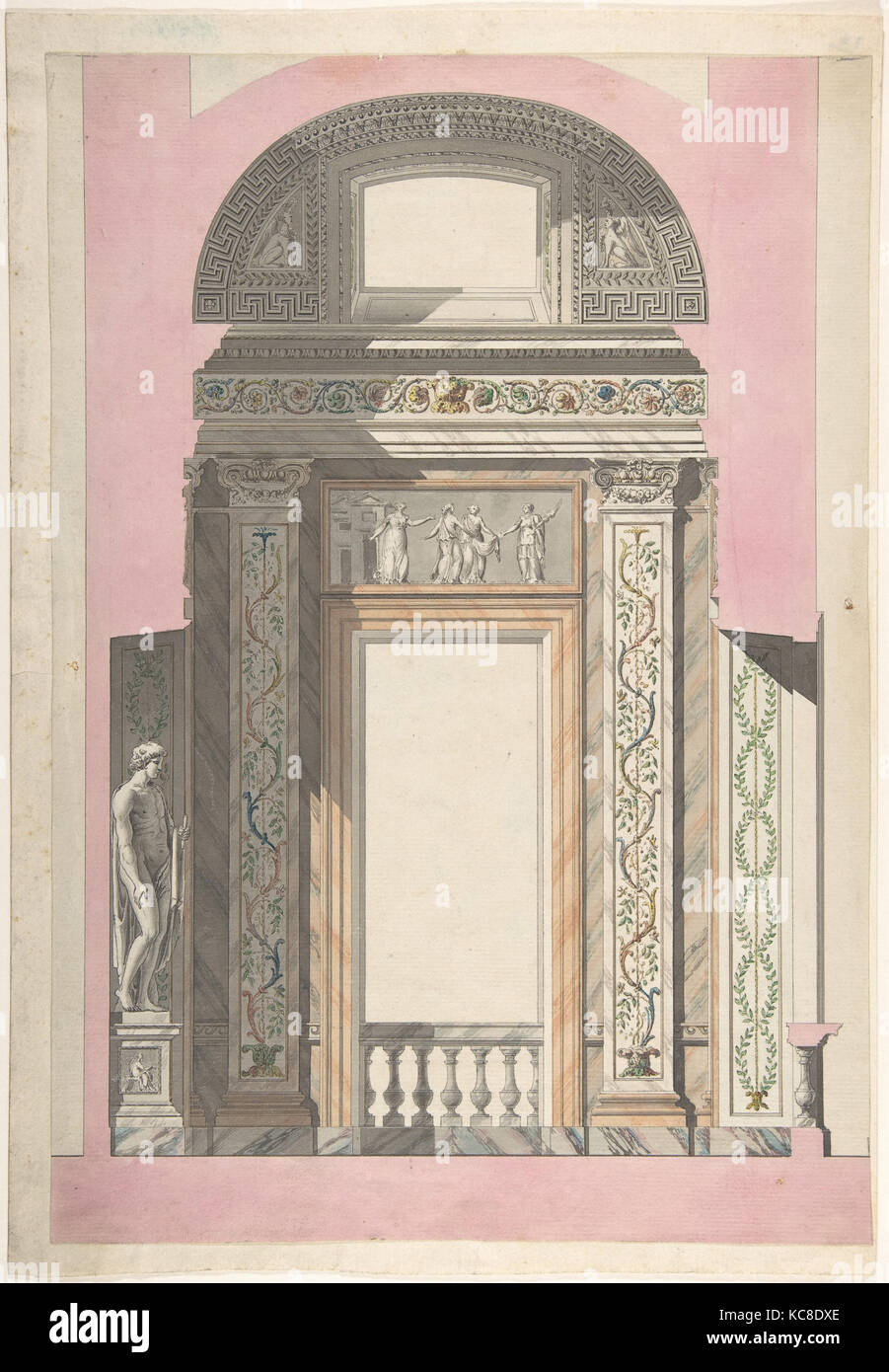 Drawing for an Interior, Anonymous, Italian, first half of the 18th century, 1750–1800 Stock Photo