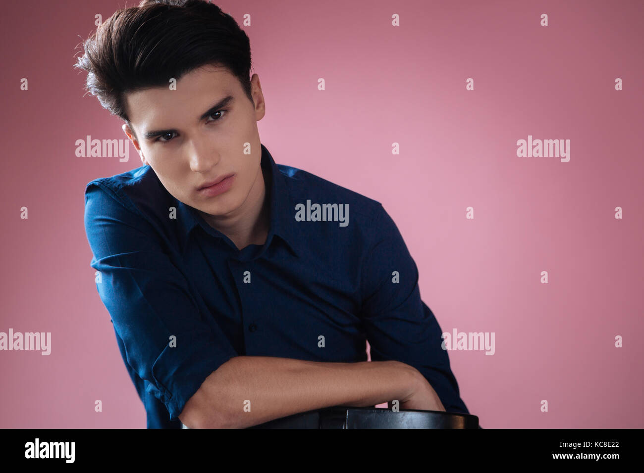 Portrait of handsome model that looking forward Stock Photo - Alamy